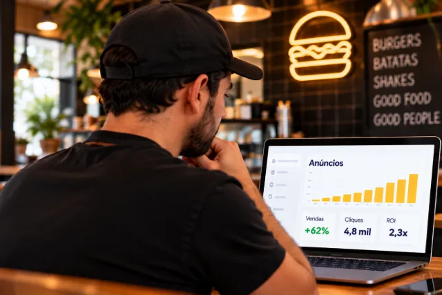 Proprietario analisando a pagina com os anuncios